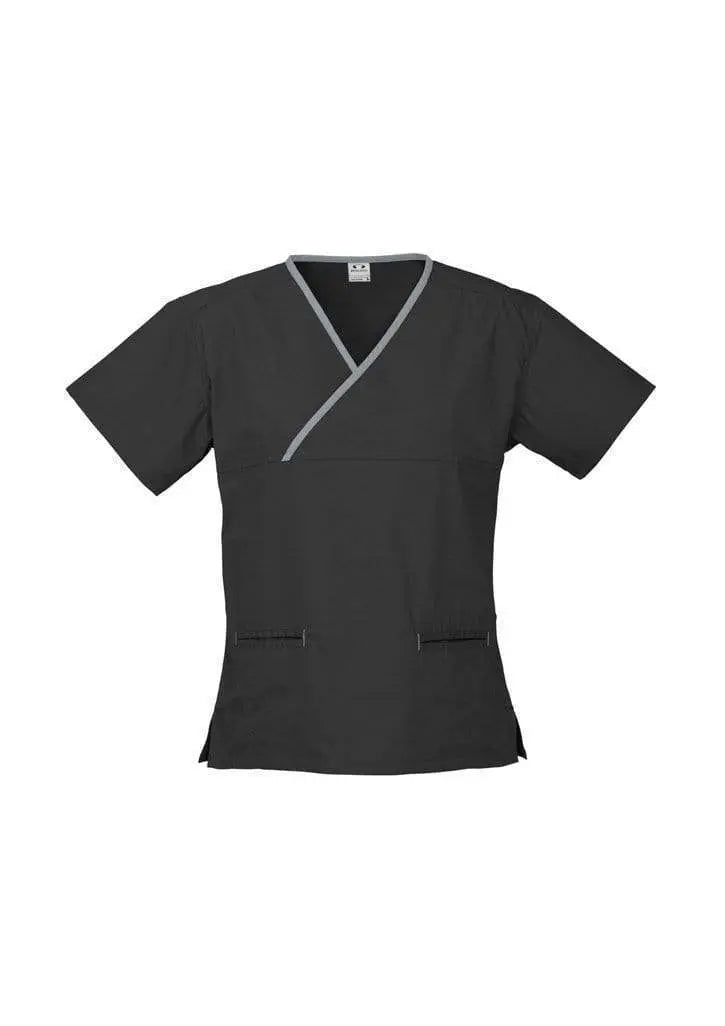 Biz Collection Women’s Contrast Crossover Scrubs Top H10722 Metro Workwear.