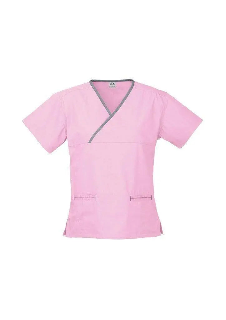 Biz Collection Women’s Contrast Crossover Scrubs Top H10722 Metro Workwear.