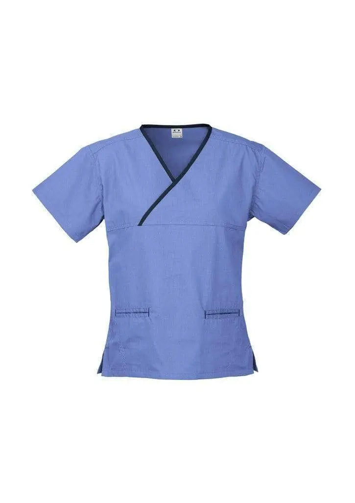 Biz Collection Women’s Contrast Crossover Scrubs Top H10722 Metro Workwear.