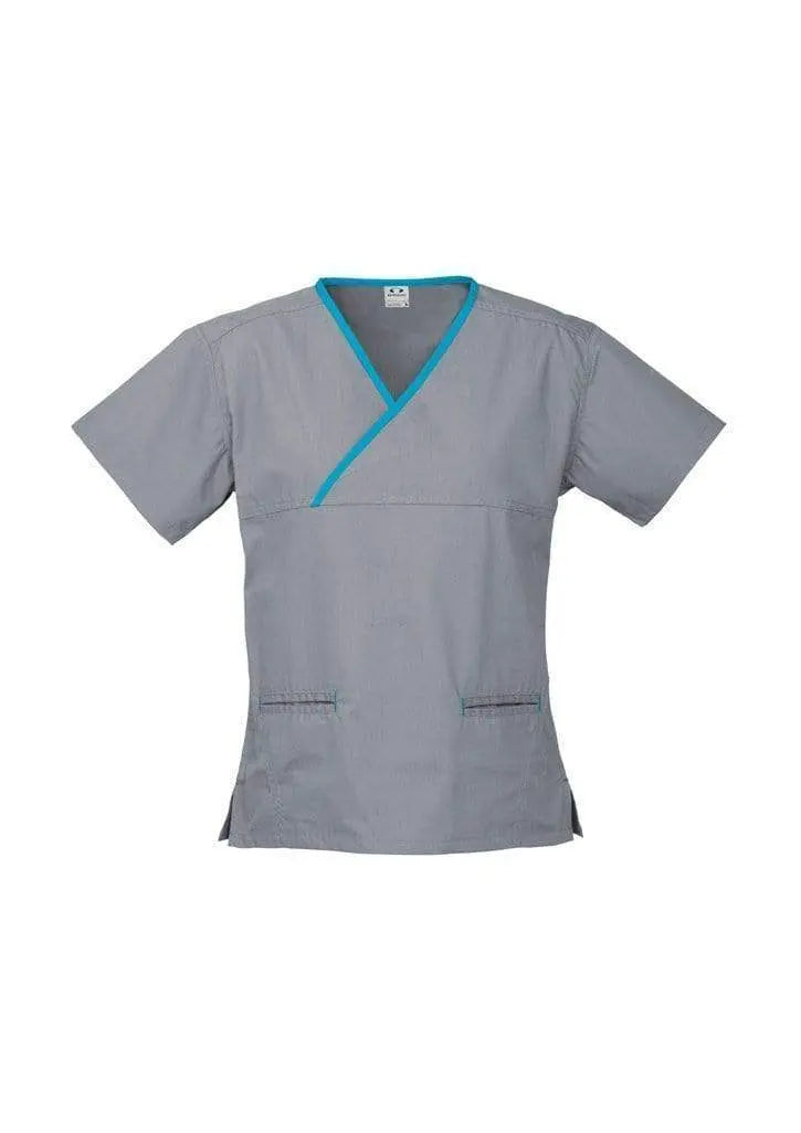 Biz Collection Women’s Contrast Crossover Scrubs Top H10722 Metro Workwear.