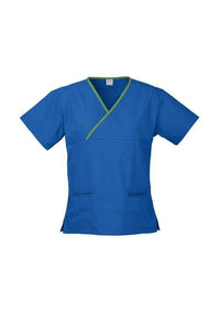 Biz Collection Women’s Contrast Crossover Scrubs Top H10722 Metro Workwear.