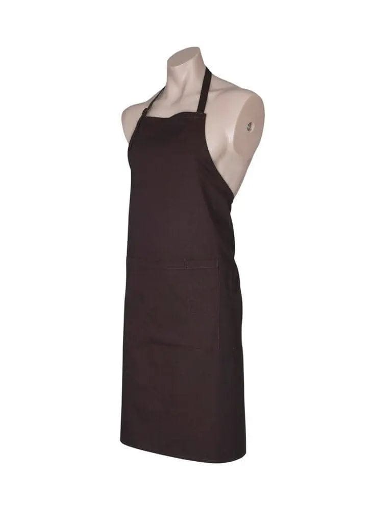 Biz Collection Bib Apron with Round Neck Strap BA95 in Chocolate