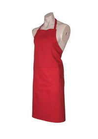 Biz Collection Bib Apron with Round Neck Strap BA95 in Red