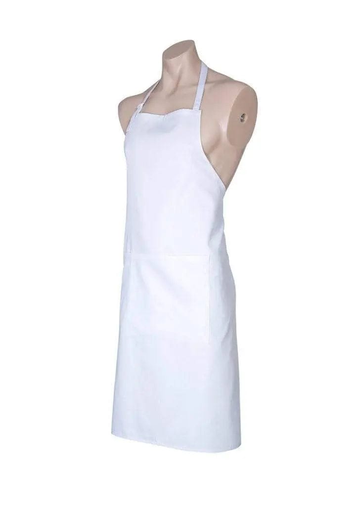Biz Collection Bib Apron with Round Neck Strap BA95 in White