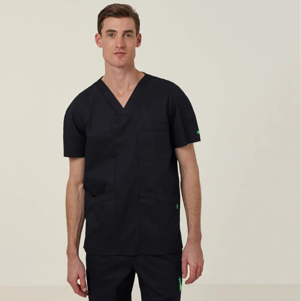 Carl V Neck Scrub Top  CATRFV-BLA - Simply Scrubs Australia