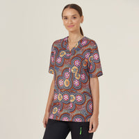 NNT Bush Tucker Indigenous Printed Unisex Scrub Top CATRGJ Metro Workwear.