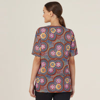 NNT Bush Tucker Indigenous Printed Unisex Scrub Top CATRGJ Metro Workwear.