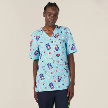 Unisex Christmas Santa Pool Party Scrub Top CATRGK Metro Workwear.