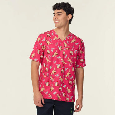 NNT Unisex Native Christmas Scrub Top CATRJC in Pink