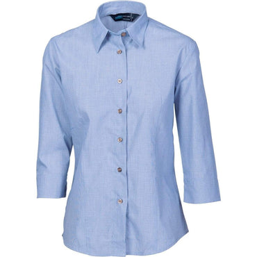 Dnc Workwear Ladies Classic Mini (Check) Houndstooth 3/4 Sleeve Business Shirt - 4254 Metro Workwear.