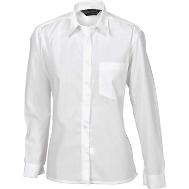 Dnc Workwear Ladies Polyester Cotton Long Sleeve Poplin Shirt - 4202 Metro Workwear.