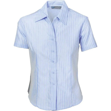 Dnc Workwear Ladies Tonal Stripe Short Sleeve Shirt - 4235 Metro Workwear.