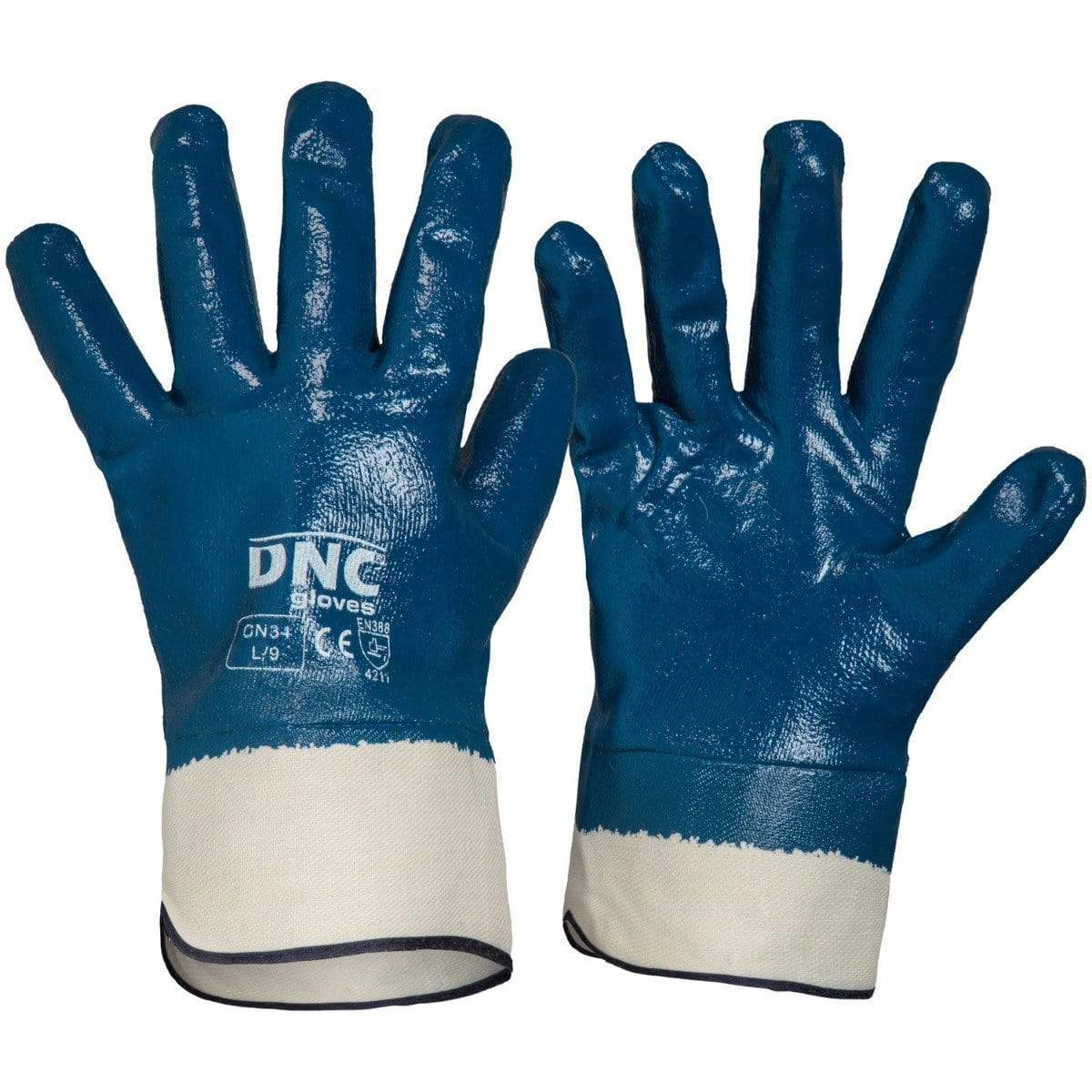 Dnc Workwear Blue Nitrile Full Dip With Canvas Cuff  X12 - GN34 Metro Workwear.