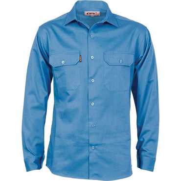 Dnc Workwear 190 Gsm Cotton Drill Long Sleeve Work Shirt With Gusset Sleeve - 3209 Metro Workwear.