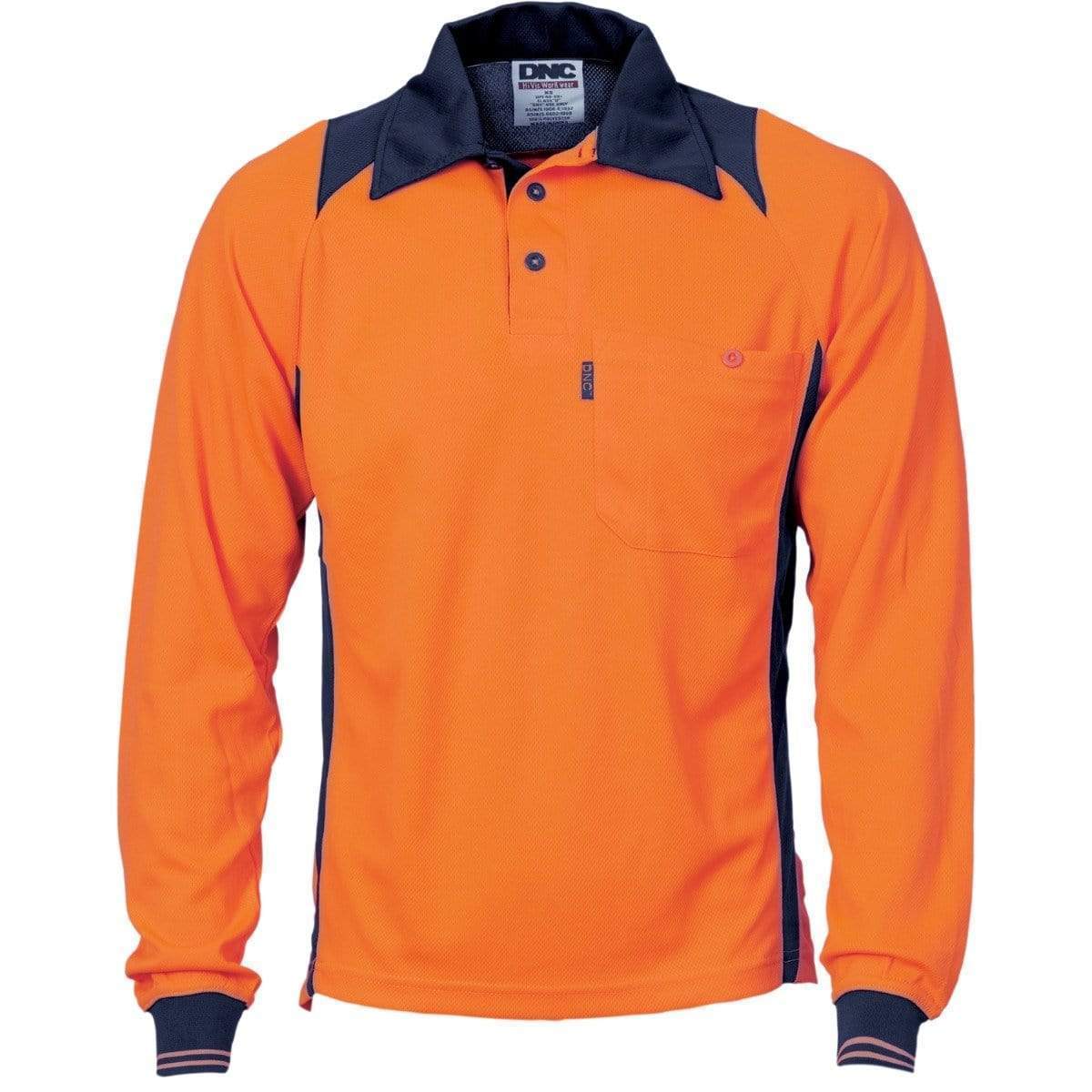 Dnc Workwear Cool Breathe Long Sleeve Action Polo Shirt - 3894 Metro Workwear.