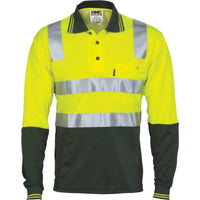 Dnc Workwear Cotton Back Hi-vis Two-tone Long Sleeve Polo Shirt With Csr Reflective Tape - 3818 Metro Workwear.