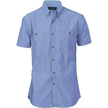 Dnc Workwear Cotton Chambray Twin Pocket Short Sleeve Shirt - 4101 Metro Workwear.