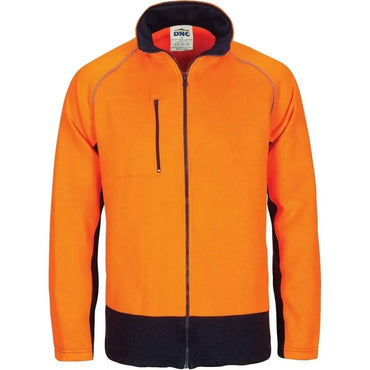 Dnc Workwear Hi-vis 2 Tone Full Zip Fleecy Sweatshirt With Two Side Zipped Pockets - 3725