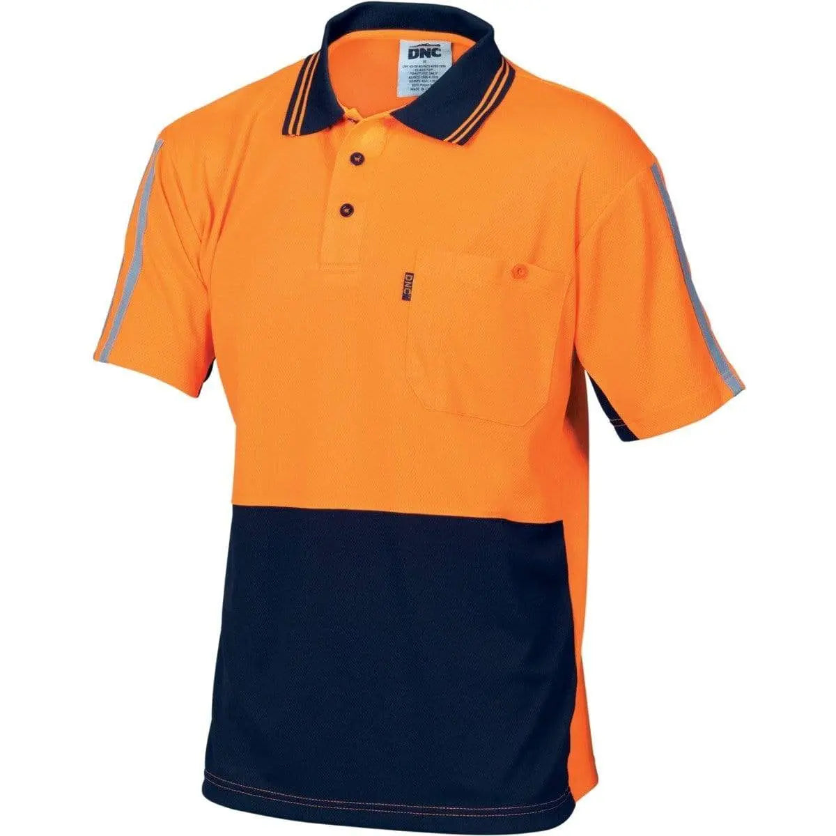 Dnc Workwear Hi-vis Cool-breathe Short Sleeve Stripe Polo - 3755 Metro Workwear.