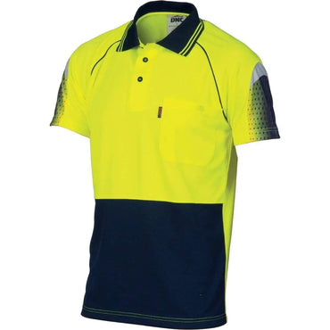Dnc Workwear Hi-vis Cool-breathe Sublimated Piping Short Sleeve Polo - 3751 Metro Workwear.