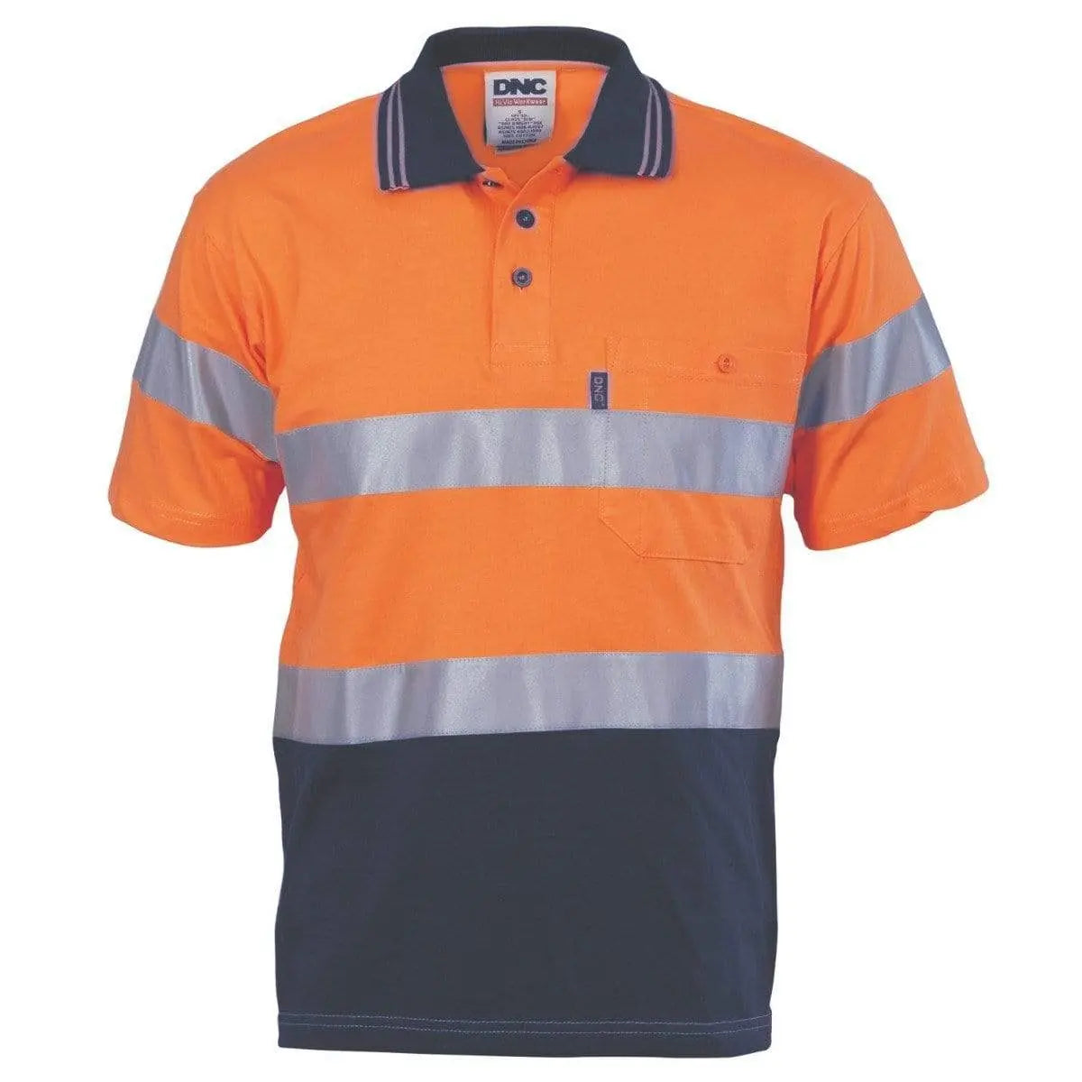Dnc Workwear Hi-vis Cool-breeze Cotton Jersey Short Sleeve Polo With Csr Reflective Tape - 3915 Metro Workwear.