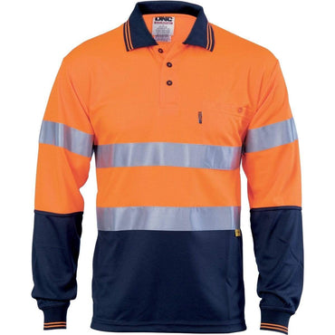 Dnc Workwear Hi-vis D/n Cool-breathe Long Sleeve Polo Shirt With 3m 8906 R/tape - 3913 Metro Workwear.
