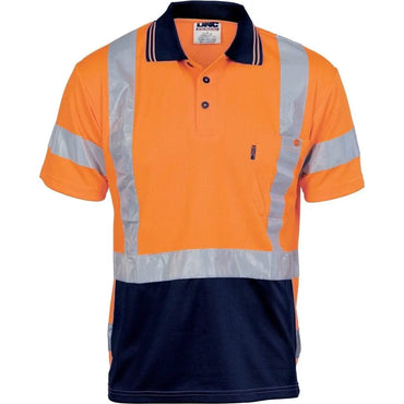 Dnc Workwear Hi-vis D/n Cool Breathe Short Sleeve Polo Shirt With Cross-back Reflective Tape - 3712 Metro Workwear.