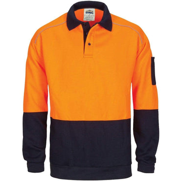 Dnc Workwear Hi-vis Rugby Top Windcheater With Two Side Zipped Pockets - 3727 Metro Workwear.