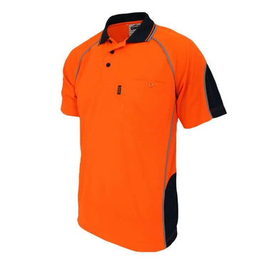 Dnc Workwear Short Sleeve Hi-vis Semicircle-piping Polo - 3569