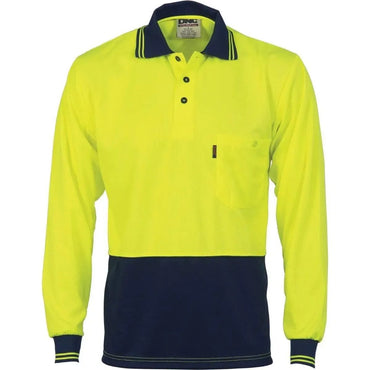 Dnc Workwear Hi-vis Two Tone Cool Breathe Long Sleeve Polo Shirt - 3813