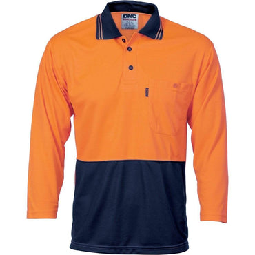 Dnc Workwear Hi-vis Two Tone Cool Breathe Polo Shirt 3/4 Sleeve - 3812 Metro Workwear.