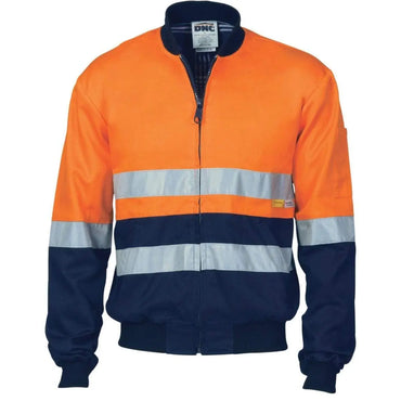 Dnc Workwear Hi-vis Two-tone D/n Cotton Bomber Jacket With 3m Reflective Tape - 3758 Metro Workwear.
