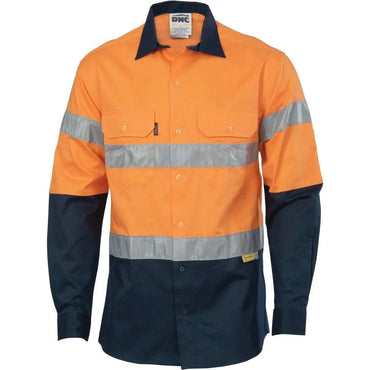 Dnc Workwear Hi-vis Two-tone Drill Long Sleeve Shirts With 3m 8906 Reflective Tape - 3736 Metro Workwear.
