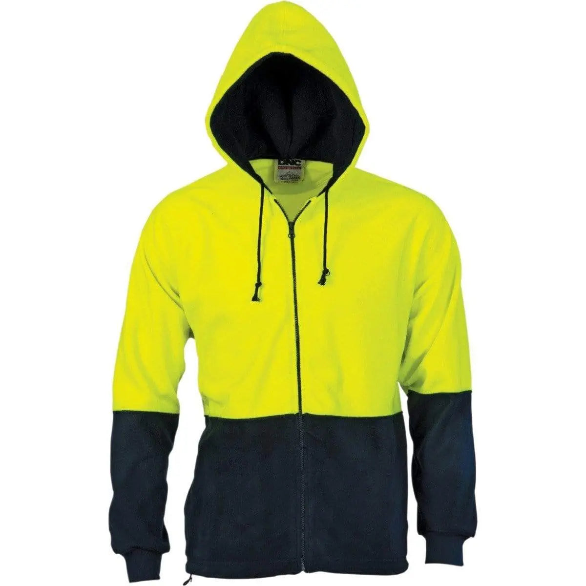 Dnc Workwear Hi-vis Two-tone Full Zip Polar Fleece Hoodie - 3927 Metro Workwear.