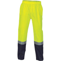 Dnc Workwear Hi-vis Two Tone Lightweight Rain Pants With 3m Reflective Tape - 3880 Metro Workwear.