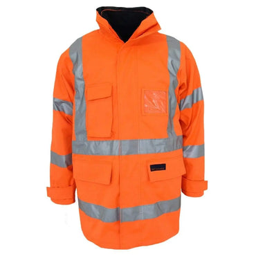 Dnc Workwear Hi-vis "X" Back 6-in-1 Rain Jacket Bio-motion Tape - 3797 Metro Workwear.