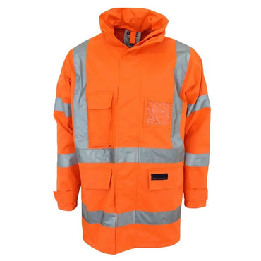 Dnc Workwear Hi-vis "X" Back Rain Jacket Bio-motion Tape - 3996 Metro Workwear.