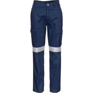 Dnc Workwear Ladies Cotton Drill Cargo Pants With 3m Reflective Tape - 3323 Metro Workwear.