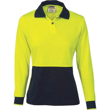 Dnc Workwear Women's Hi-vis Two-tone Long Sleeve Polo Shirt - 3898