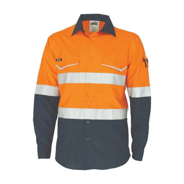 Dnc Workwear Two-tone Ripstop Cotton Long Sleeve Shirt With Reflective Csr Tape - 3588 Metro Workwear.