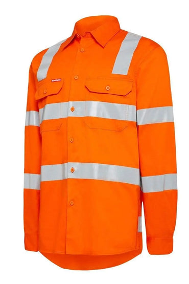 Hard Yakka Taped X Back Hi Vis Work Shirt Y04275 Metro Workwear.