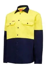 Hard Yakka Long Sleeve Core Hi-Vis Cotton Drill Shirt Y04605