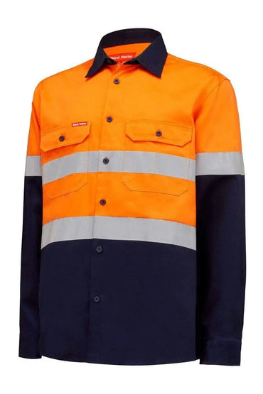 Hard Yakka Long Sleeve Hi Vis Taped Shirt Y04610 Metro Workwear.