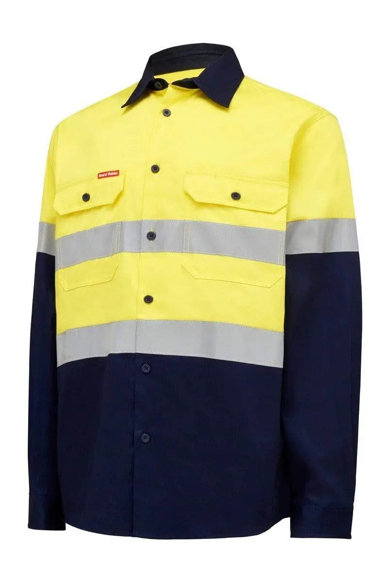 Hard Yakka Long Sleeve Hi Vis Taped Shirt Y04610 Metro Workwear.