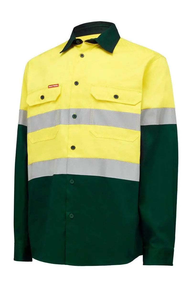 Hard Yakka Long Sleeve Hi Vis Taped Shirt Y04610 Metro Workwear.