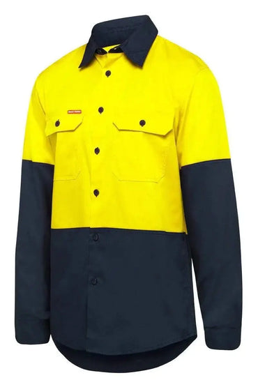 Hard Yakka Long Sleeve Two Tone Hi Vis Work Shirt Y07950