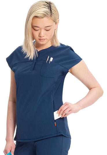 Cherokee Infinity GNR8 Henley Women's Scrub Top IN622A Metro Workwear.