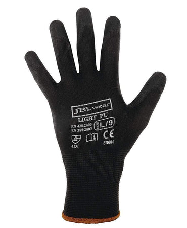 JB'S Black Light PU Breathable Glove (12 pack) 8R004 Metro Workwear.