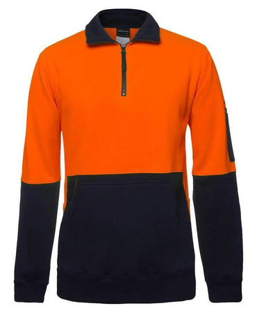 JB'S Hi-Vis 1/2 Zip Fleece Sweat 6HVPZ Metro Workwear.