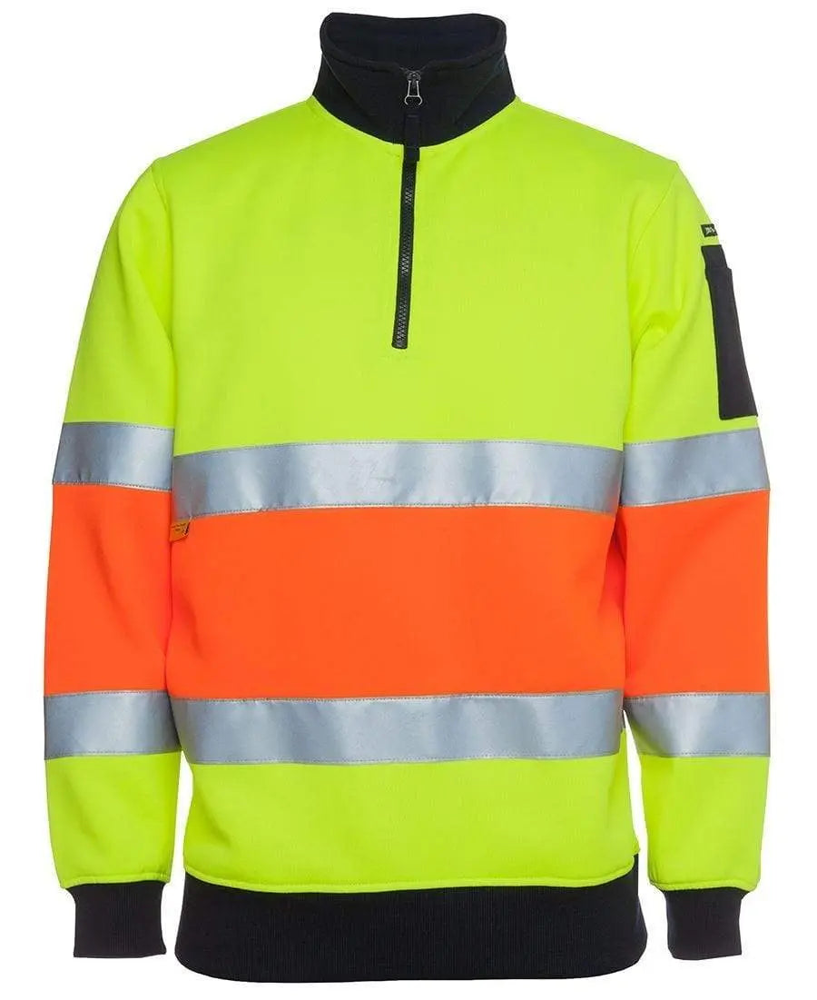 JB'S Hi-Vis 1/2 Zip Fleecy Sweat 6HZFS Metro Workwear.
